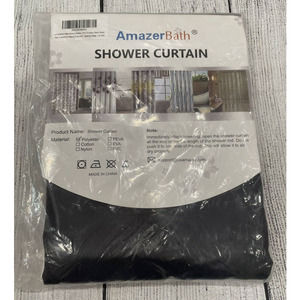 Amazerbath Plastic Shower Curtain Liner, 72 X 72 8G Heavy Duty Black stripe M10